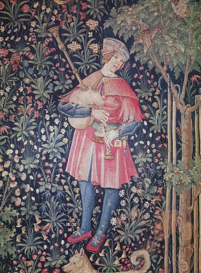 Un hombre tocando la gaita (detalle) de French School